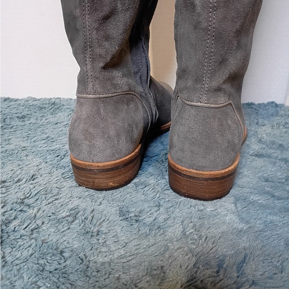 UGG Tall Gray Suede Boots Women’s Size 7 Side Zip - Picture 8 of 12